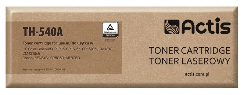 Тонер Actis TH-540A (заместител за HP 125A CB540A, Canon CRG-716B; стандартен; 2400 страници; черен)