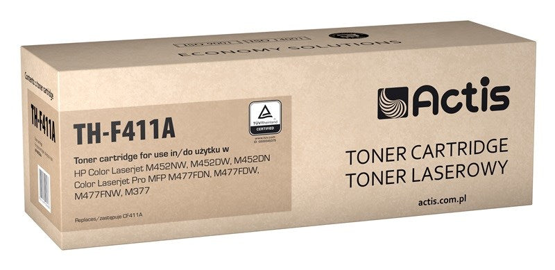 Тонер Actis TH-F411A (заместител за HP 410A CF411A; стандартен; 2300 страници; циан)