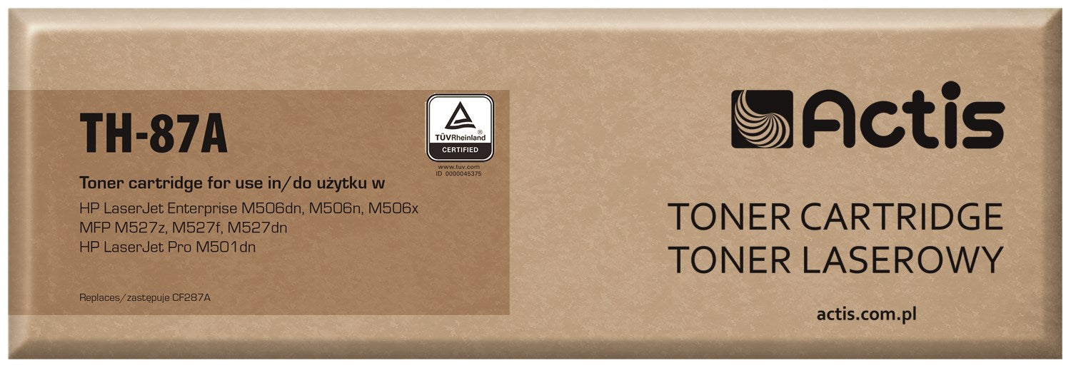 Тонер Actis TH-87A (заместител за HP 87A CF287A; стандартен; 9000 страници; черен)