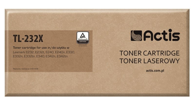 Тонер Actis TL-232X (заместител за Lexmark 24016SE/34016SE; Standard; 6000 страници; черен)