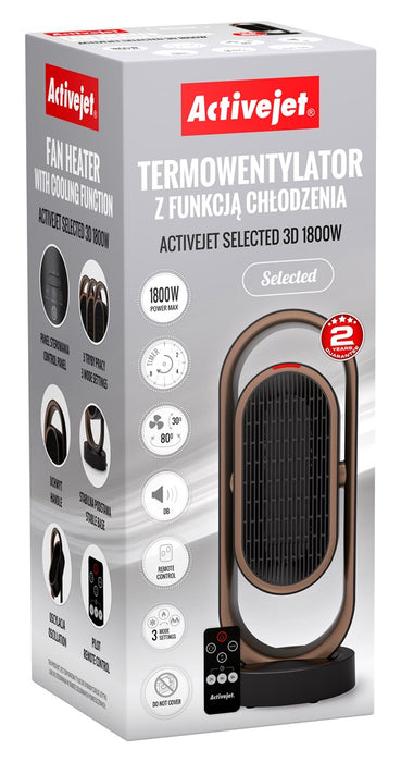 Activejet Selected 3D 1800 W вентилаторен нагревател с функция за охлаждане