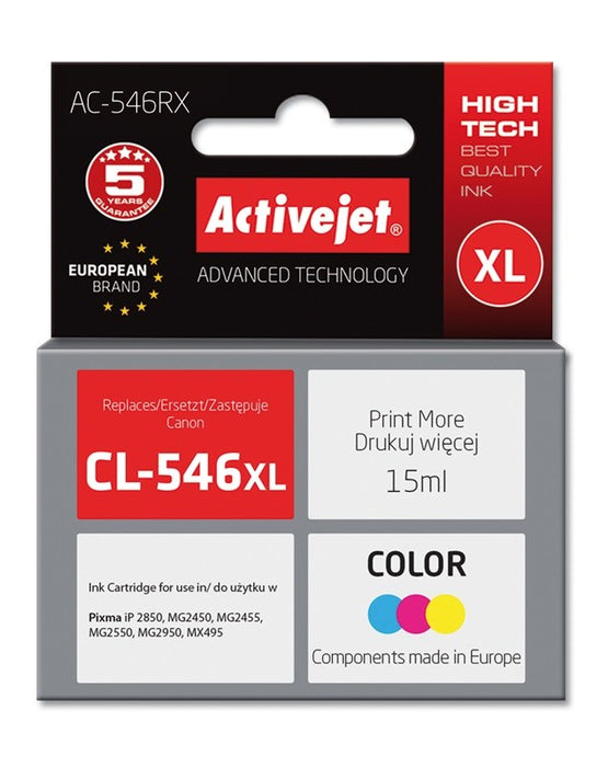 Activejet AC-546RX мастилена касета (заместител за Canon CL-546XL; Premium; 15 ml; цветна)