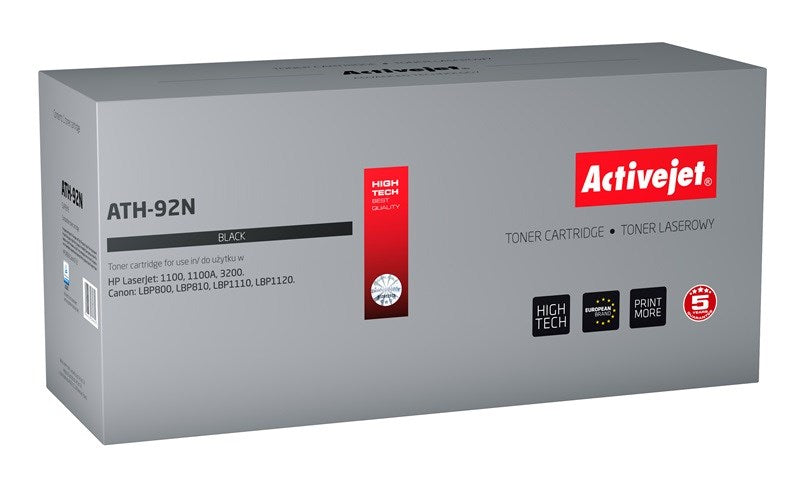 Тонер Activejet ATH-92N (заместител за HP 92A C4092A, Canon EP-22; Supreme; 3100 страници; черен)