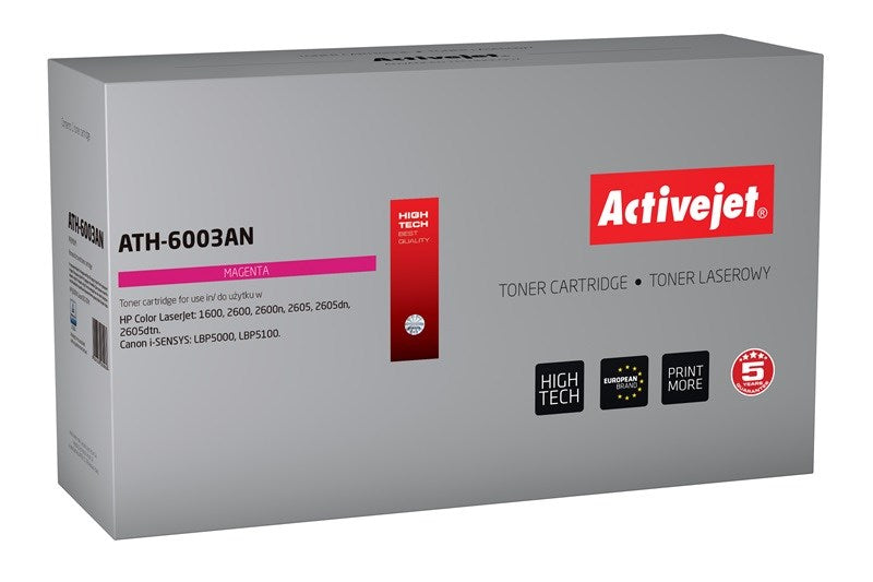 Тонер Activejet ATH-6003AN (заместител за HP 124A Q6003A, Canon CRG-707M; Premium; 2000 страници; Magenta)