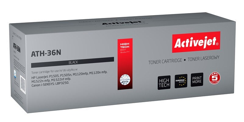 Тонер Activejet ATH-36N (заместител за HP 36A CB436A, Canon CRG-713; Supreme; 2000 страници; черен)