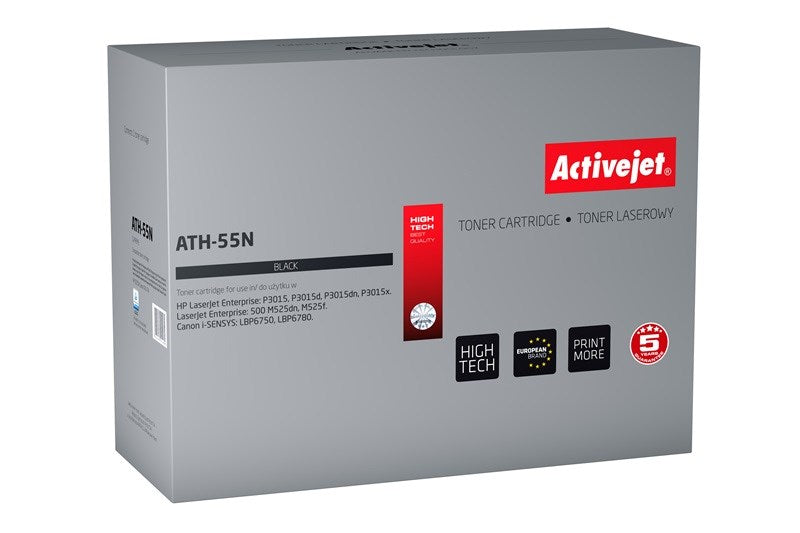 Тонер Activejet ATH-55N (заместител за HP 55A CE255A, Canon CRG-724; Supreme; 6000 страници; черен)
