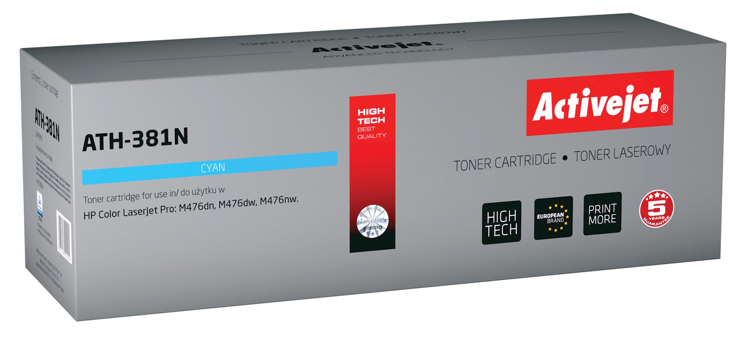 Тонер Activejet ATH-381N (заместител за HP 312A CF381A; Supreme; 2700 страници; циан)