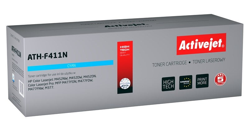 Тонер Activejet ATH-F411N (заместител за HP 410A CF411A; Supreme; 2300 страници; циан)