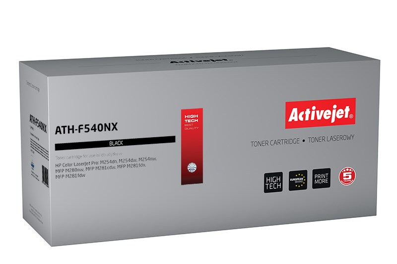 Тонер Activejet ATH-F540NX (заместител за HP 203X HP203X CF540X CRG 054H CRG054H; Supreme; 3200 страници; черен)