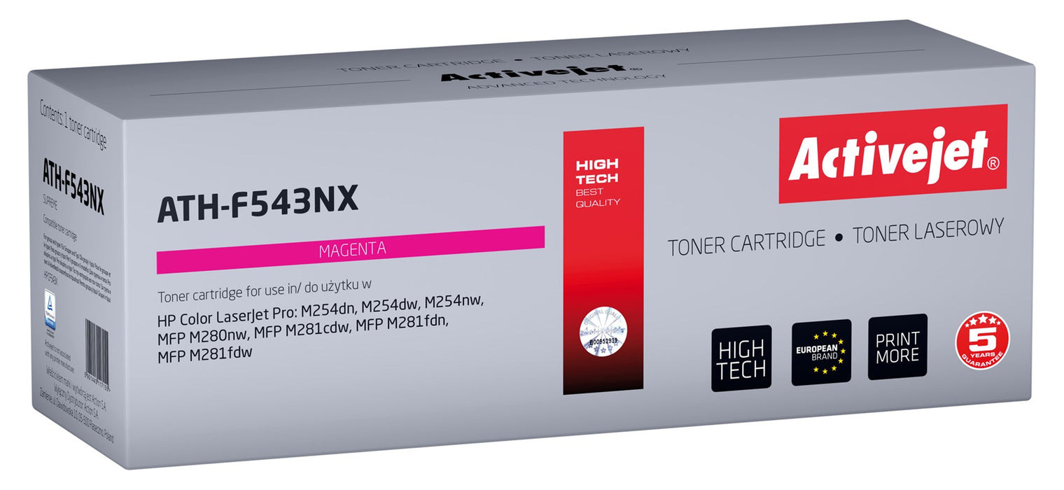 Тонер Activejet ATH-F543NX (заместител за HP 203X HP203X CF543X CRG 054H CRG054H; Supreme; 2500 страници; магента)