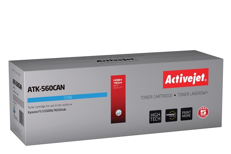 Тонер Activejet ATK-560CAN (заместител за Kyocera TK-560C; Premium; 10000 страници; циан)