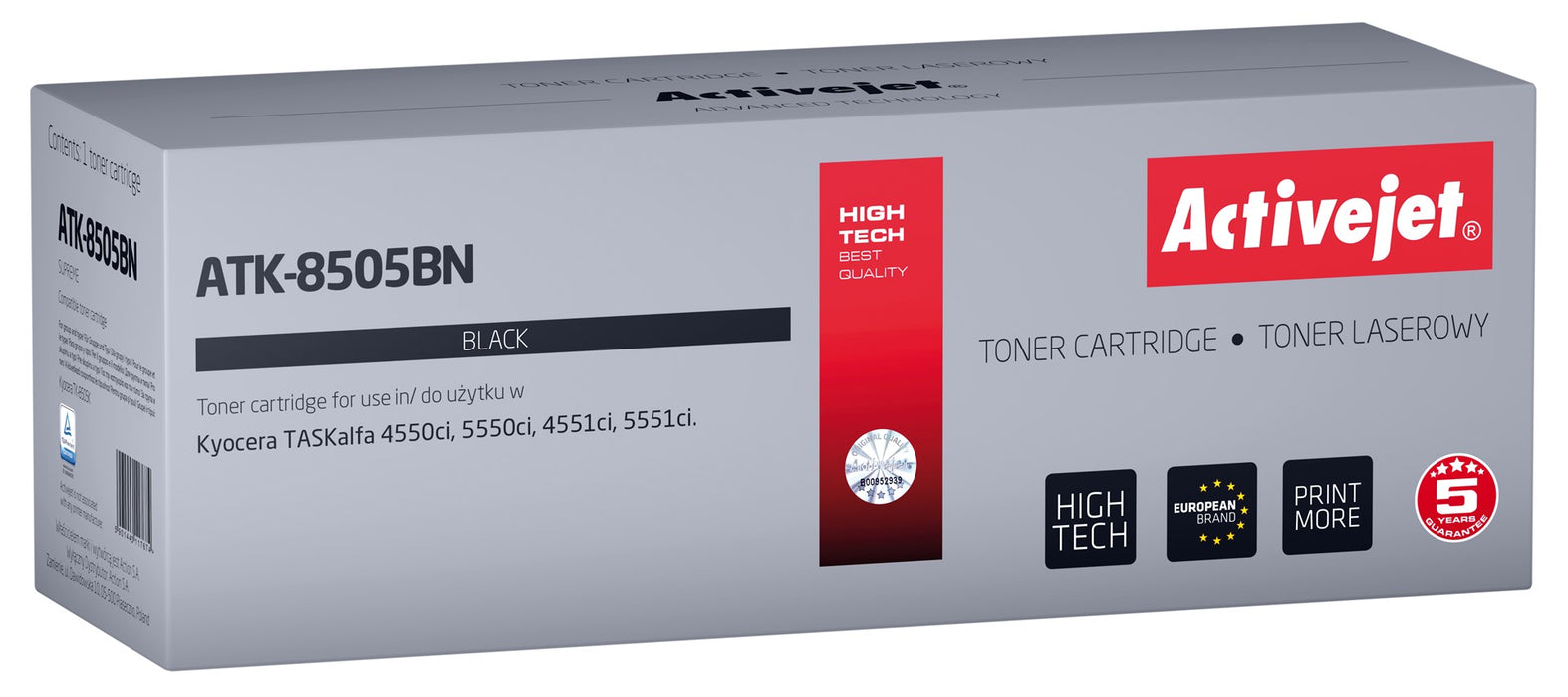 Тонер Activejet ATK-8505BN (заместител за Kyocera TK-8505K; Supreme; 30000 страници; черен)