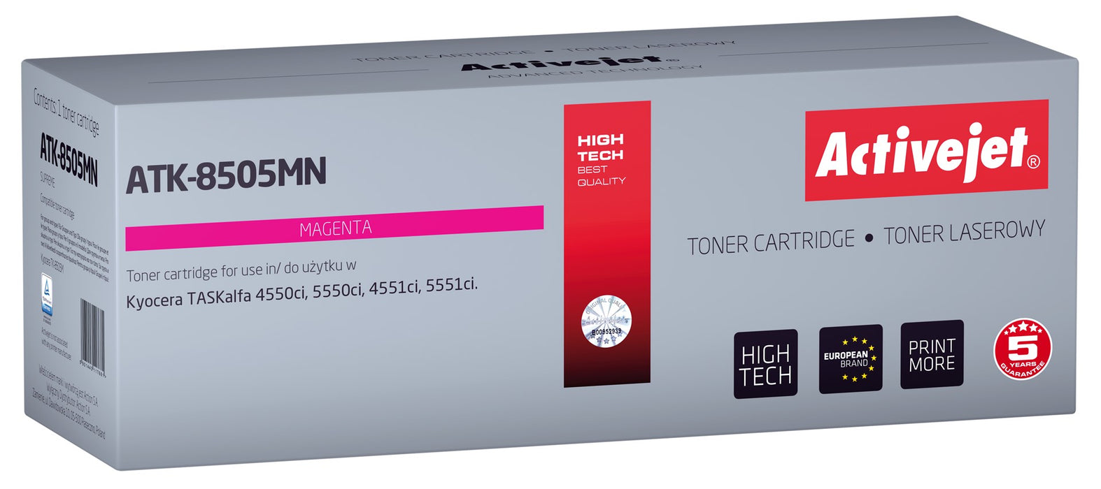 Тонер Activejet ATK-8505MN (заместител за Kyocera TK-8505M; Supreme; 20000 страници; магента)