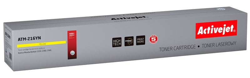 Тонер Activejet ATM-216YN (заместител за Konica Minolta TN216Y; Supreme; 26000 страници; жълт)