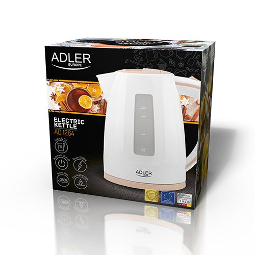 Електрическа кана Adler AD 1264 1.7 L 2200 W Лешник, Бяла
