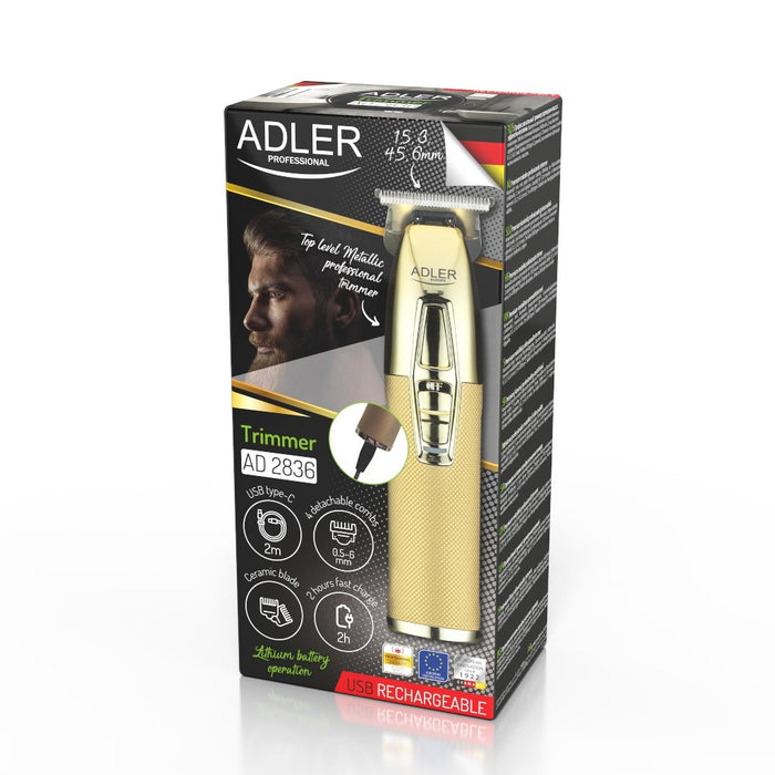 Тример за брада Adler AD 2836G Батерия 4 6 мм Златна