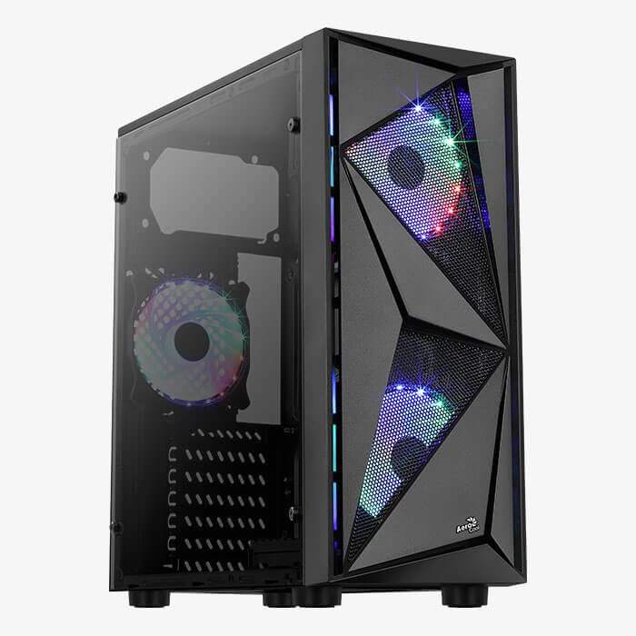 Aerocool Glider Cosmo-A-BK-v2 Midi Tower Черен