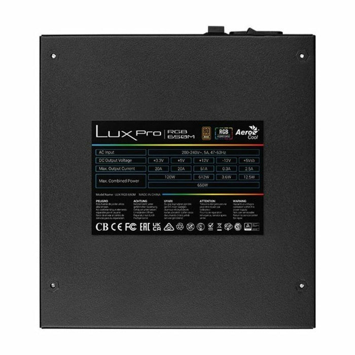 Захранване Aerocool LUXPRORGB650M ATX 650 W 80 Plus Bronze