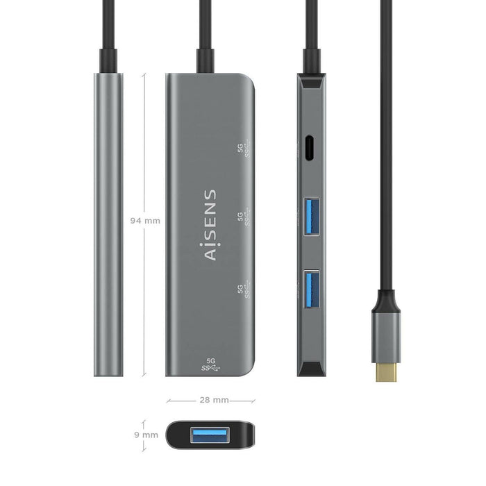 USB извод Aisens A109-0762 Сив (1 броя)