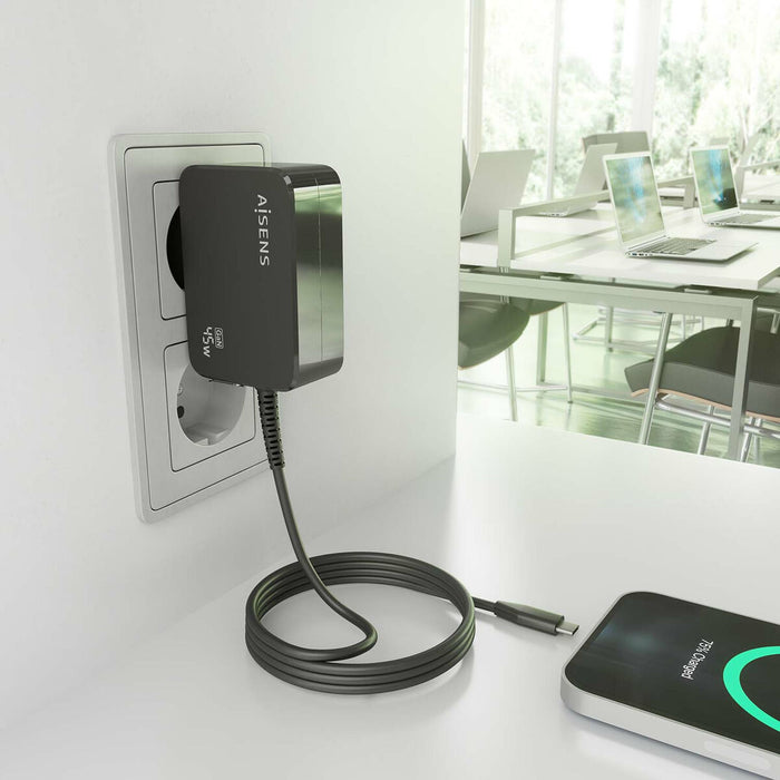 Зарядно за стена Aisens ASCH-1PD45WL032-BK Черен 45 W (1 броя)
