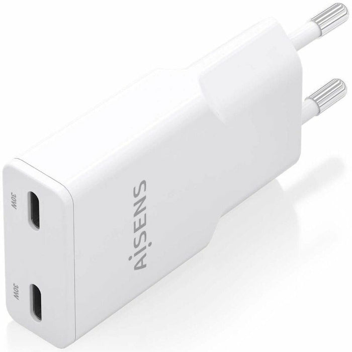 Зарядно за стена Aisens ASCH-30W2P048-W Бял 30 W