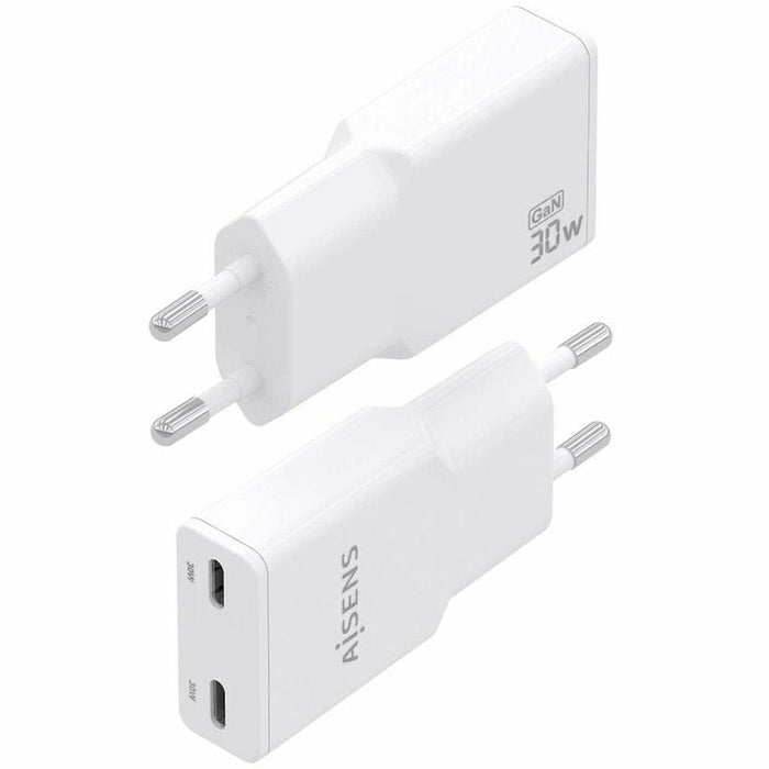 Зарядно за стена Aisens ASCH-30W2P048-W Бял 30 W