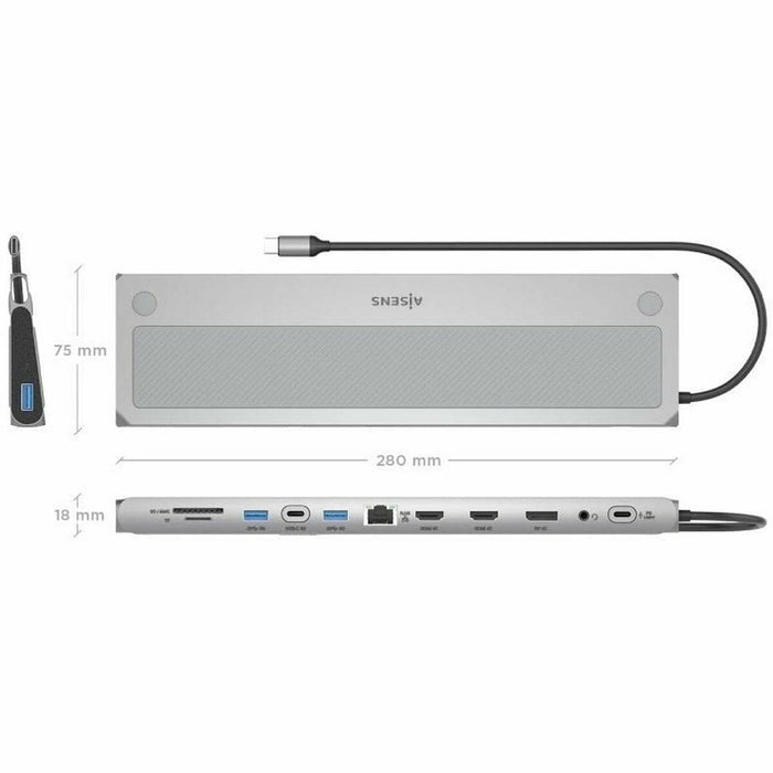 USB извод Aisens ASUC-12P020-GR Сив 100 W 50 W