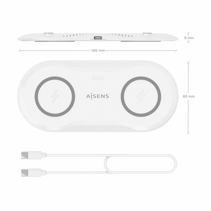 Безжично зарядно Aisens ASCH-15W2WC059-W Бял