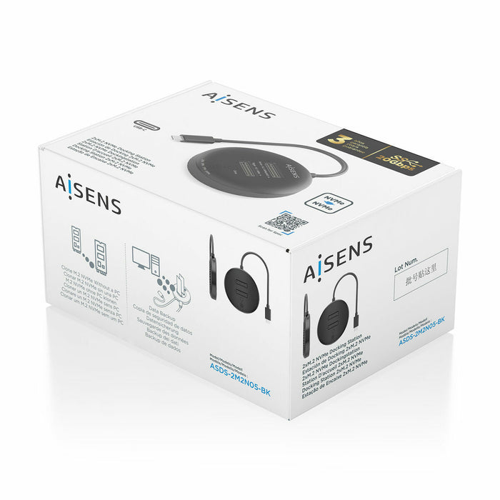 Основа за Зареждане Aisens ASDS-2M2N05-BK Черен