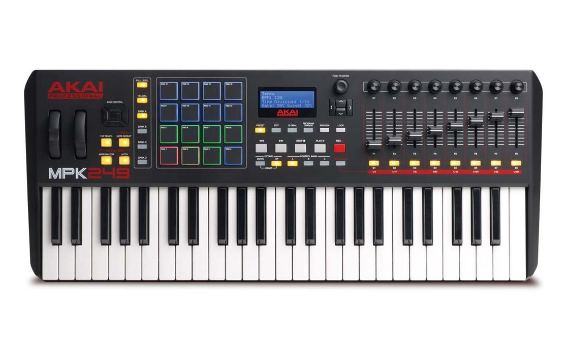 AKAI MPK 249 Контролна клавиатура Пад контролер MIDI USB RGB Черен