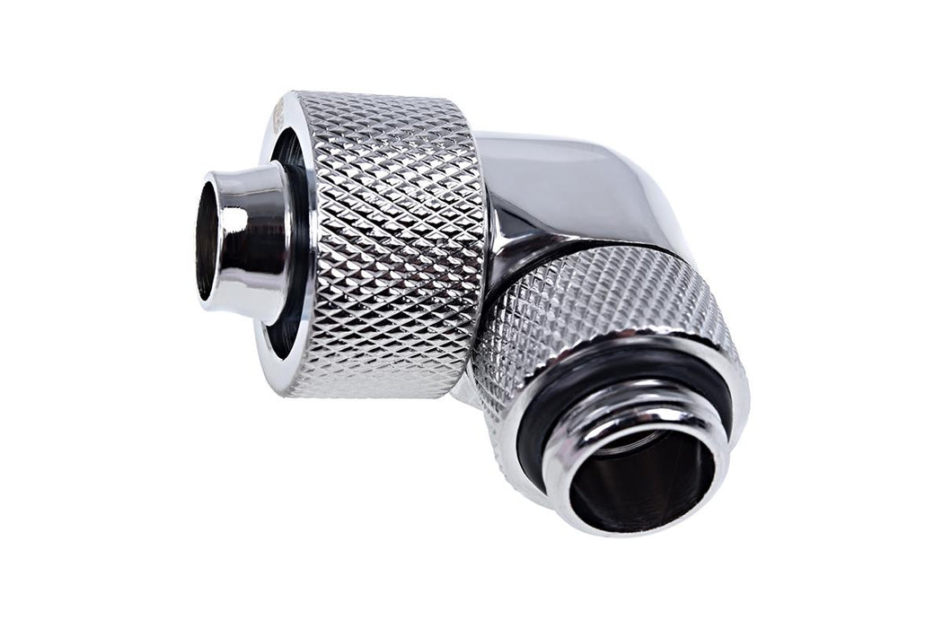 Фитинг Alphacool Eiszapfen, Удължител, 90&deg;, 16/10mm, G1/4, Сребрист