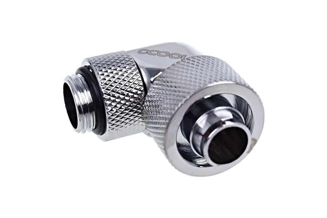 Фитинг Alphacool Eiszapfen, Удължител, 90&deg;, 16/10mm, G1/4, Сребрист