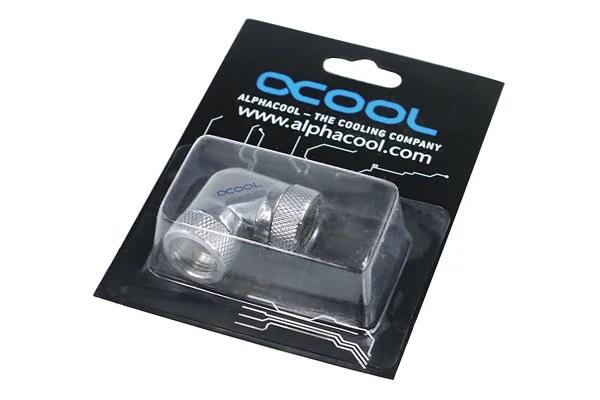 Адаптер Alphacool HF, L-конектор 90&deg;, G1/4 - G1/4, Вътрешна резба, Сребрист