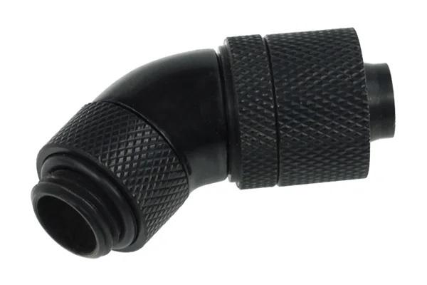 Компресионен фитинг Alphacool, 13/10 - G1/4, 45&deg;, Въртящ се, Черен мат