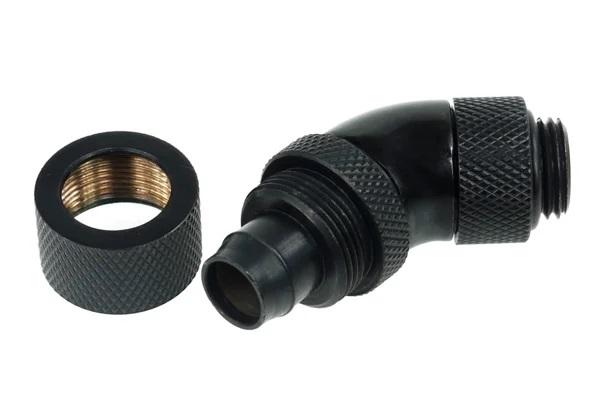 Компресионен фитинг Alphacool, 13/10 - G1/4, 45&deg;, Въртящ се, Черен мат