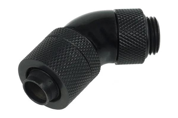 Компресионен фитинг Alphacool, 13/10 - G1/4, 45&deg;, Въртящ се, Черен мат