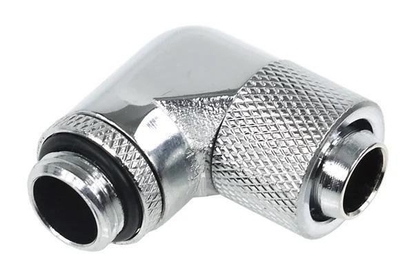 Компресионен фитинг Alphacool, 13/10 - G1/4, 90&deg;, Въртящ се, Хром