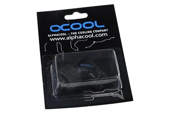 Компресионен фитинг Alphacool, 16/10 - G1/4, 90&deg;, Въртящ се, Черен мат