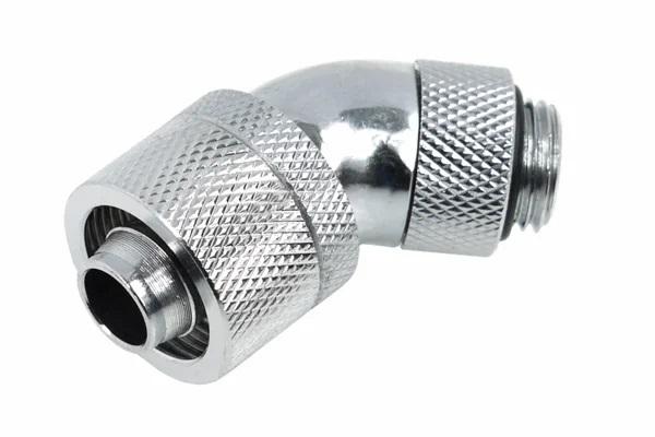 Компресионен фитинг Alphacool, 16/10 - G1/4, 45&deg;, Въртящ се, Хром