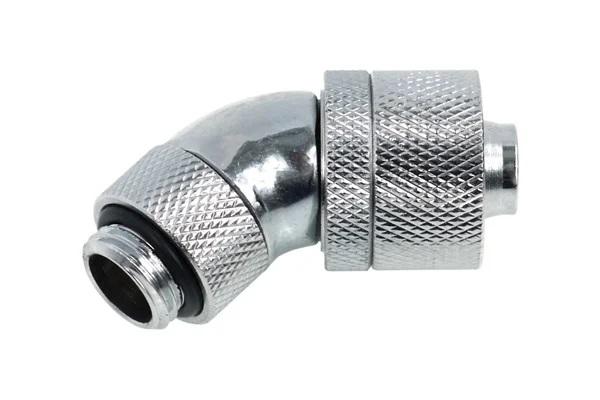 Компресионен фитинг Alphacool, 16/10 - G1/4, 45&deg;, Въртящ се, Хром