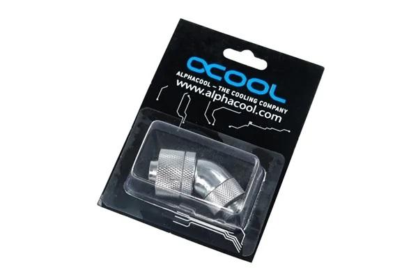 Компресионен фитинг Alphacool, 16/10 - G1/4, 45&deg;, Въртящ се, Хром