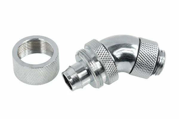 Компресионен фитинг Alphacool, 16/10 - G1/4, 45&deg;, Въртящ се, Хром