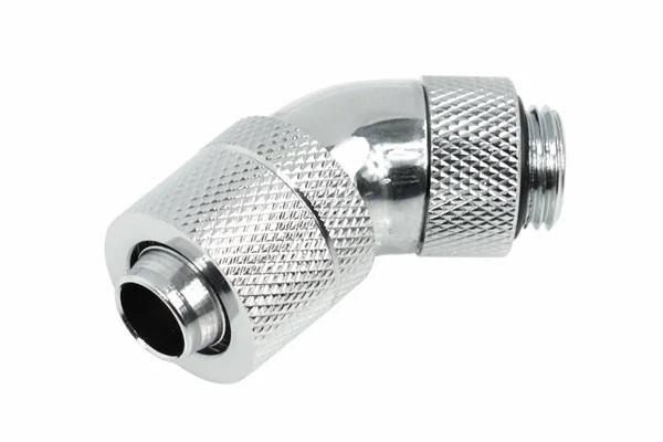 Компресионен фитинг Alphacool HF, 13/10 - G1/4, 45&deg;, Въртящ се, Хром