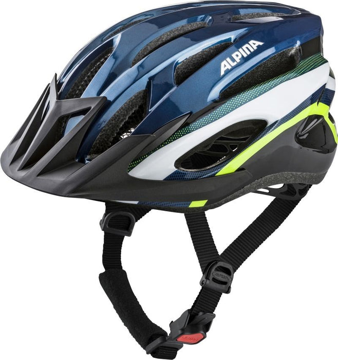 Велосипедна каска Alpina MTB17 тъмно синя и неонова 54-58
