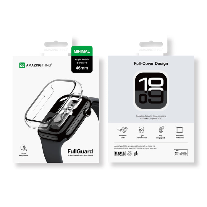 Стъклен калъф AmazingThing Radix за Apple Watch 46 мм - прозрачен