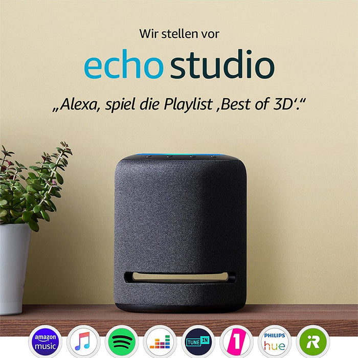 Смарт тонколона Amazon Echo Studio, Гласов асистент, Черна