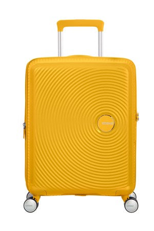 Кабинен куфар American Tourister Soundbox EXP - златисто жълт