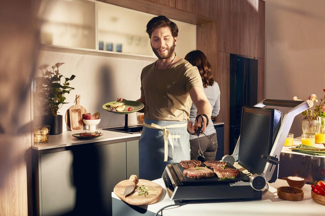 Електрическа скара Amica GK 5011 ProfiGrill неръждаема стомана 2000 W черно-сребристо