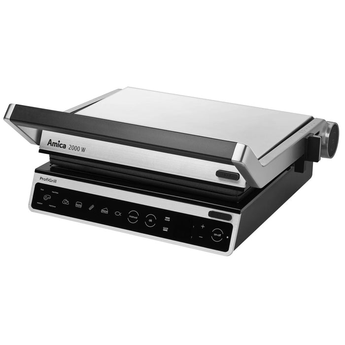 Електрическа скара Amica GK 5011 ProfiGrill неръждаема стомана 2000 W черно-сребристо
