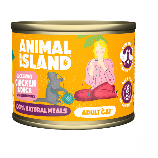 ANIMAL ISLAND Пиле с патица - мокра котешка храна - 200гр